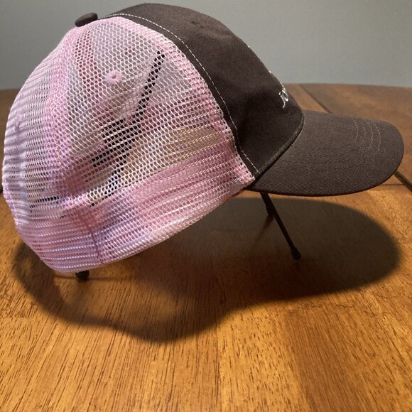 JOHN DEERE Brown & Pink Trucker Style Cap/Hat Snapback - Picture 2 of 7